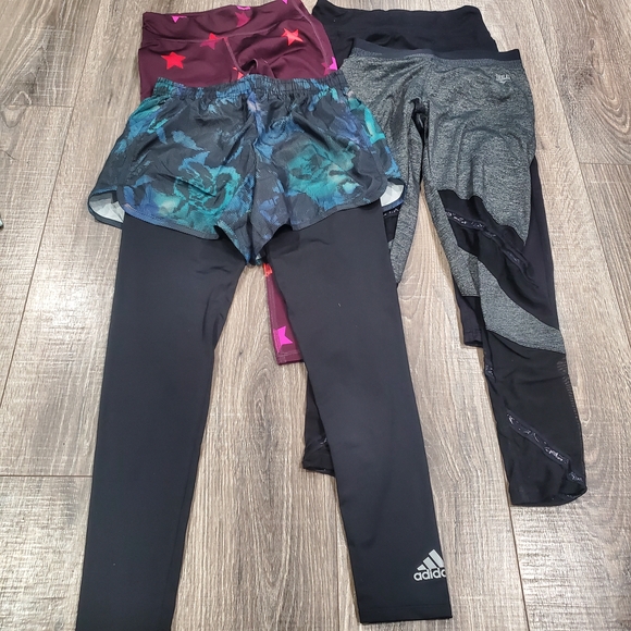 Girls Leggings Size 10-12 Kids Multicolored Leggings Set of 4 - Picture 1 of 16